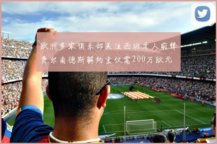 欧洲多家俱乐部关注西班牙人前锋费尔南德斯解约金仅需200万欧元